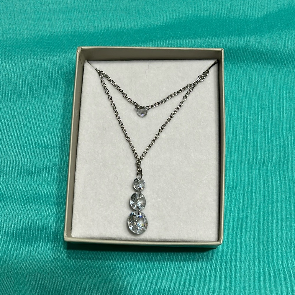NWOT Women’s Adjustable Layered Silver Necklace